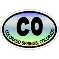 thumbnail image 1 of 3in x 2in Colorful Oval CO Colorado Springs Sticker Travel Decal Stickers, 1 of 2