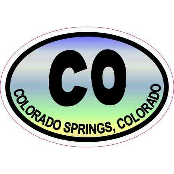 3in x 2in Colorful Oval CO Colorado Springs Sticker Travel Decal Stickers