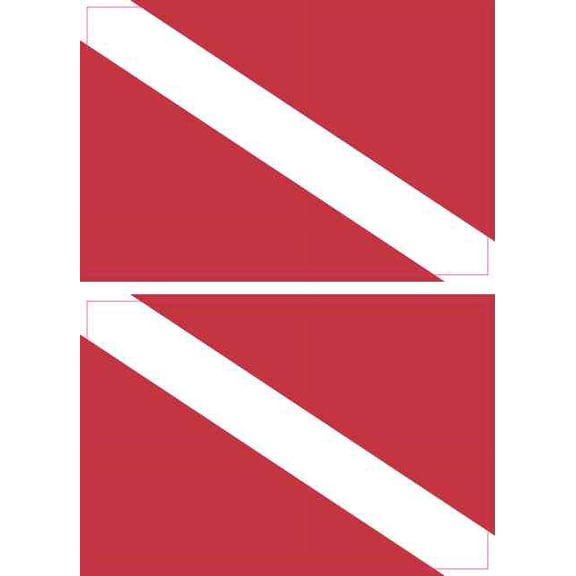 3in x 2in Diver Down Flag Stickers