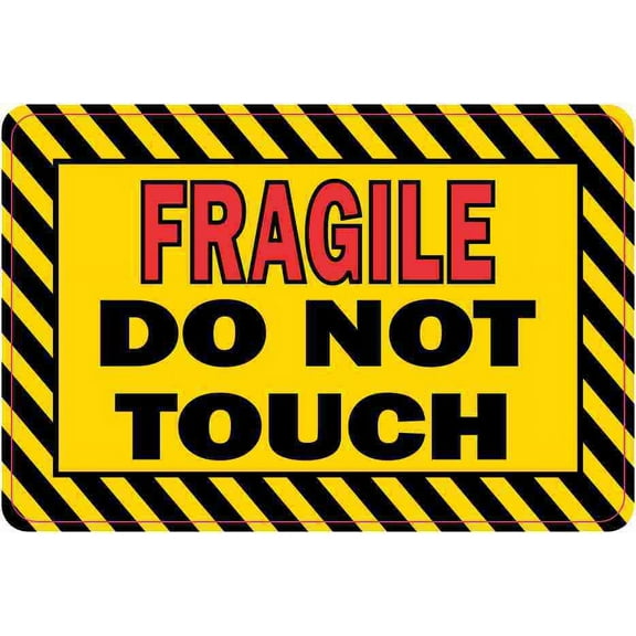 3in x 2in Fragile Do Not Touch Sticker Vinyl Caution Sign Decal Stickers