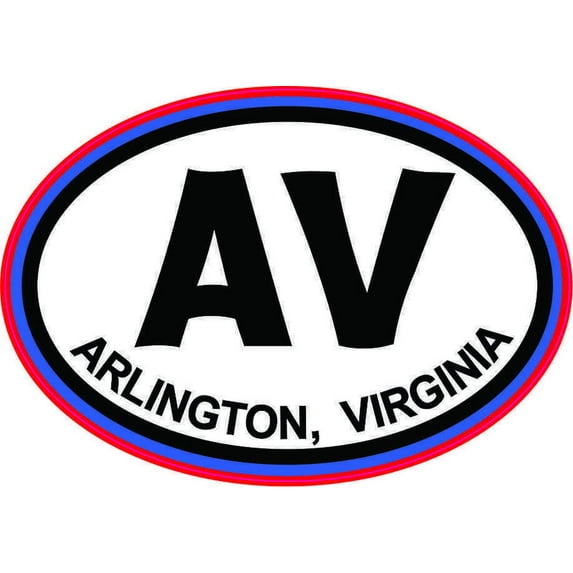 3in x 2in Oval AV Arlington Virginia Sticker