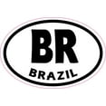 thumbnail image 1 of 3in x 2in Oval BR Brazil Sticker Vinyl Cup Decal Bumper Stickers, 1 of 1