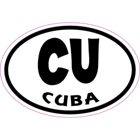 3in x 2in Oval CU Cuba Sticker Vinyl Cup Decal Bumper Stickers