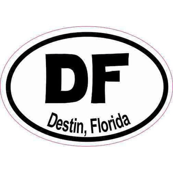 3in x 2in Oval DF Destin Florida Sticker