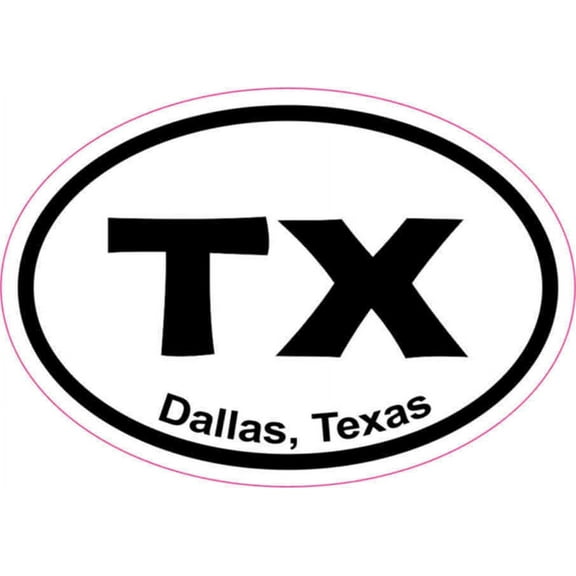 3in x 2in Oval Dallas Vinyl Sticker