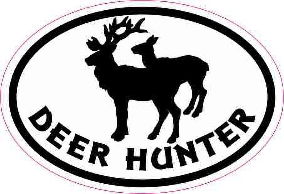 3in x 2in Oval Deer Hunter Sticker Vinyl Hunting Decal Vehicle Stickers