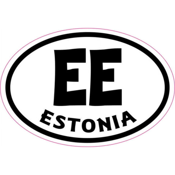 3in x 2in Oval EE Estonia Sticker Vinyl Cup Decal Bumper Stickers