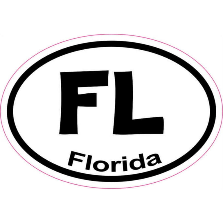 Brandon City Florida State Flag  FL Flag Hillsborough County Oval State  Colors Bumper Sticker Car Decal 3x5 inches 