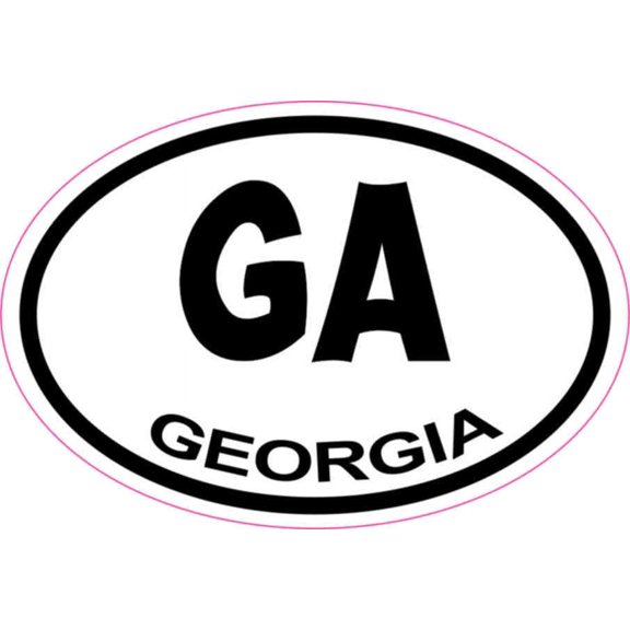 3in x 2in Oval GA Georgia Sticker