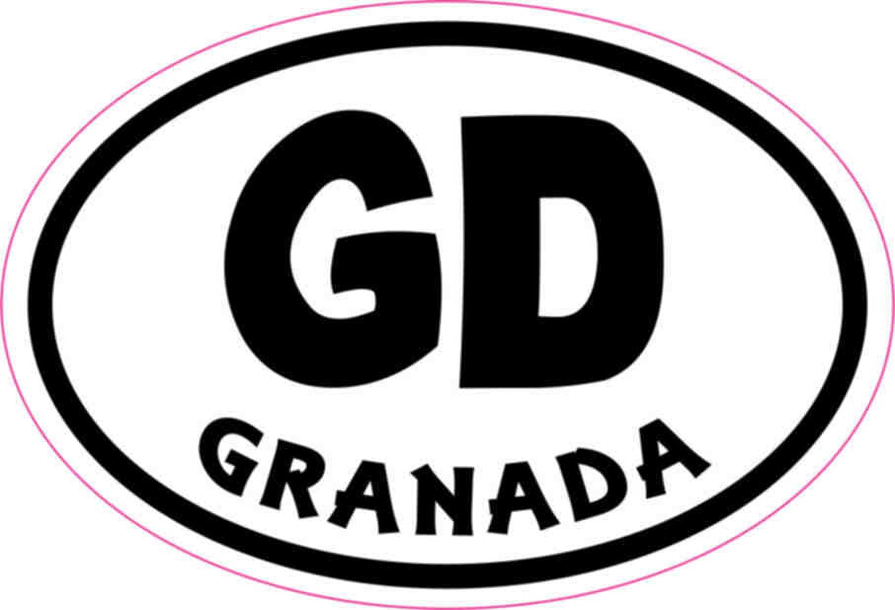 3in x 2in Oval GD Granada Sticker Vinyl Cup Decal Vehicle Bumper ...