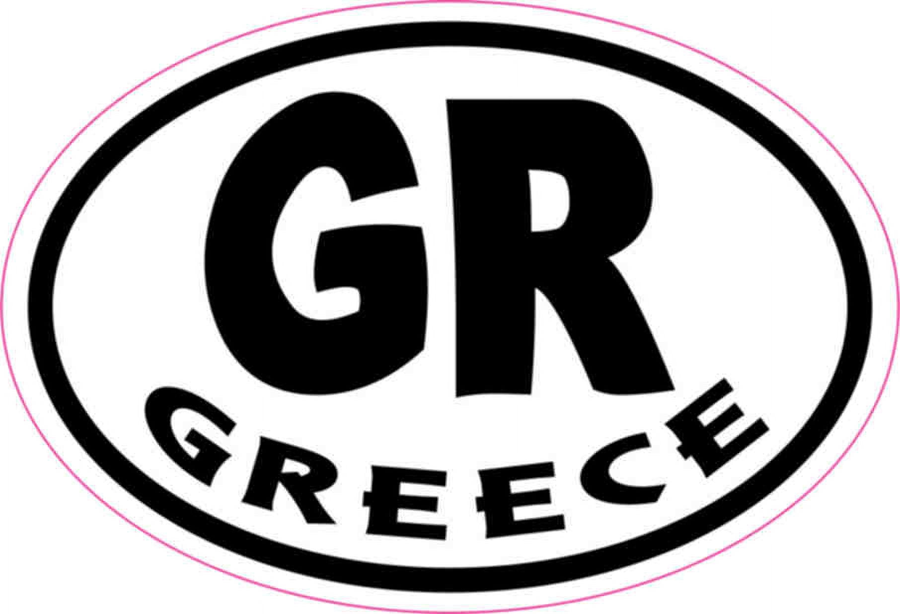 3in x 2in Oval GR Greece Sticker Vinyl Cup Decal Vehicle Bumper ...