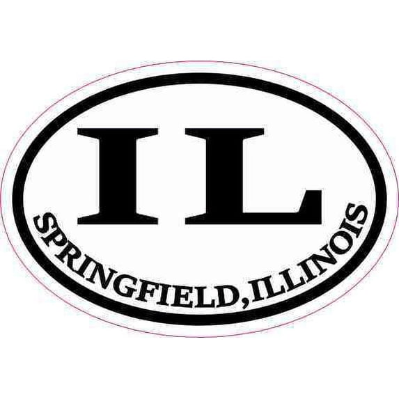 3in x 2in Oval IL Springfield Illinois Sticker Vinyl Travel Luggage Decal