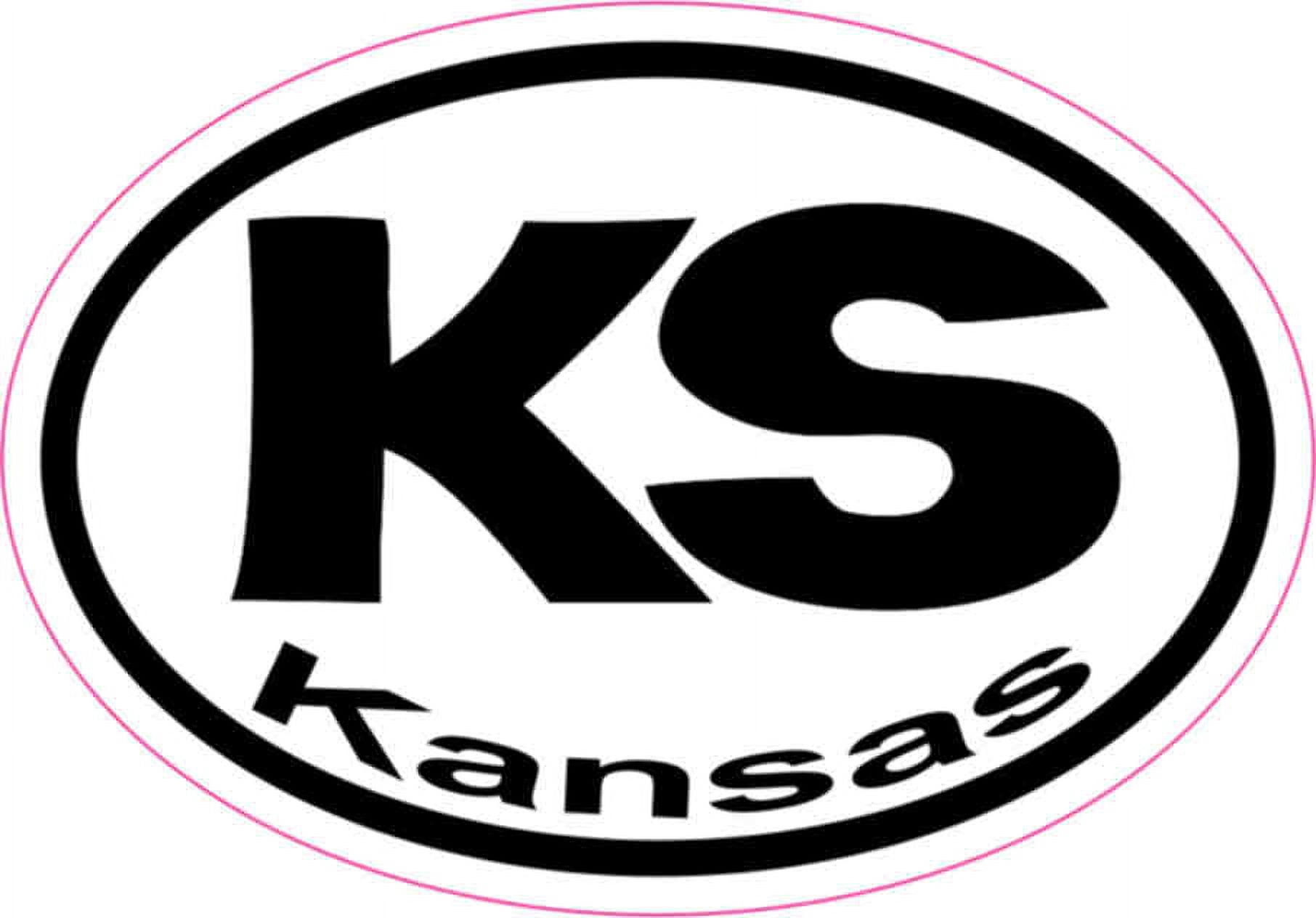 3in x 2in Oval KS Kansas Sticker Vinyl Car Window State Bumper Stickers ...