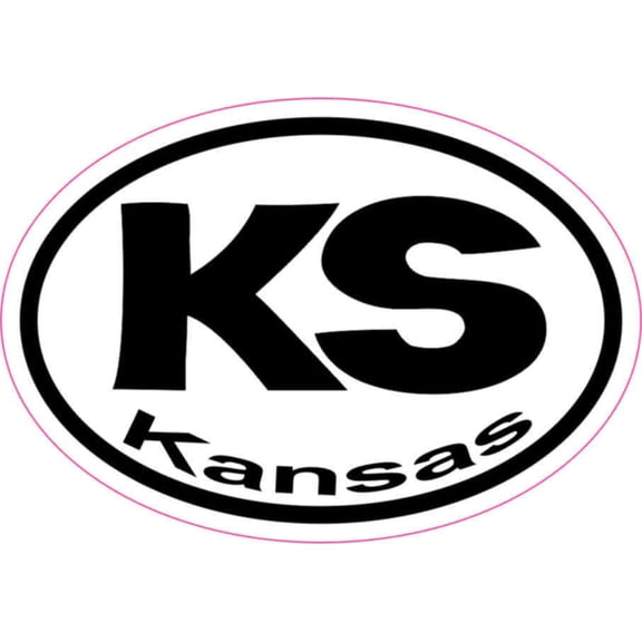 3in x 2in Oval KS Kansas Sticker Vinyl Car Window State Bumper Stickers