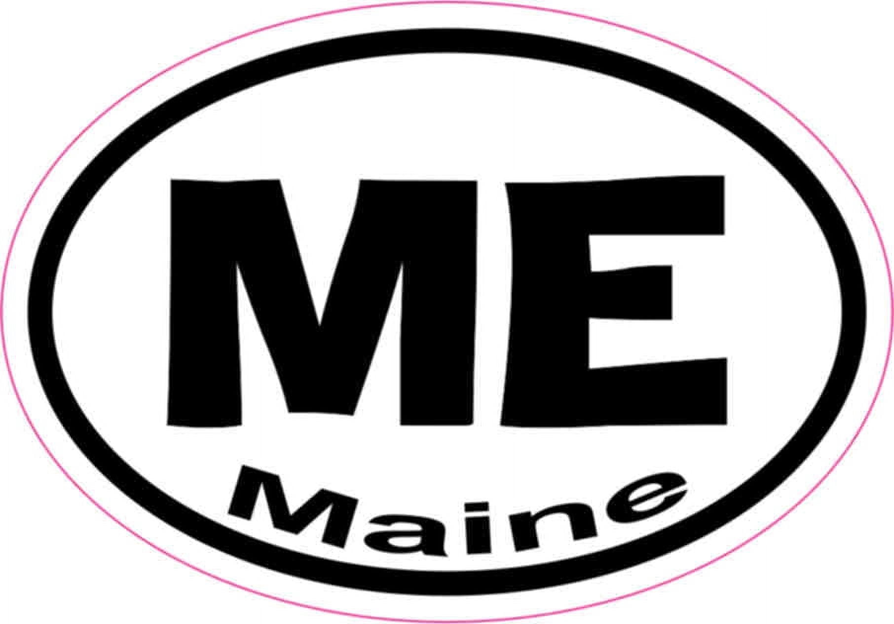 3in x 2in Oval ME Maine Sticker Vinyl Car Window State Bumper Stickers ...