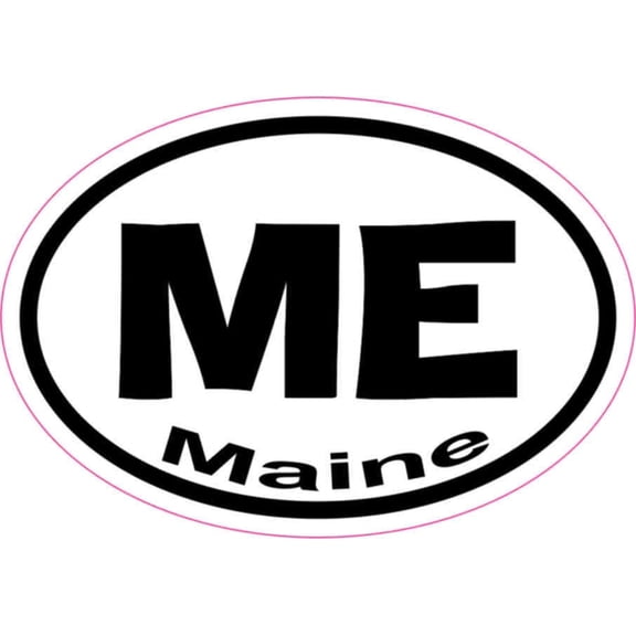 3in x 2in Oval ME Maine Sticker Vinyl Car Window State Bumper Stickers