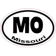 3in x 2in Oval MO Missouri Sticker Vinyl Car Window State Bumper Stickers