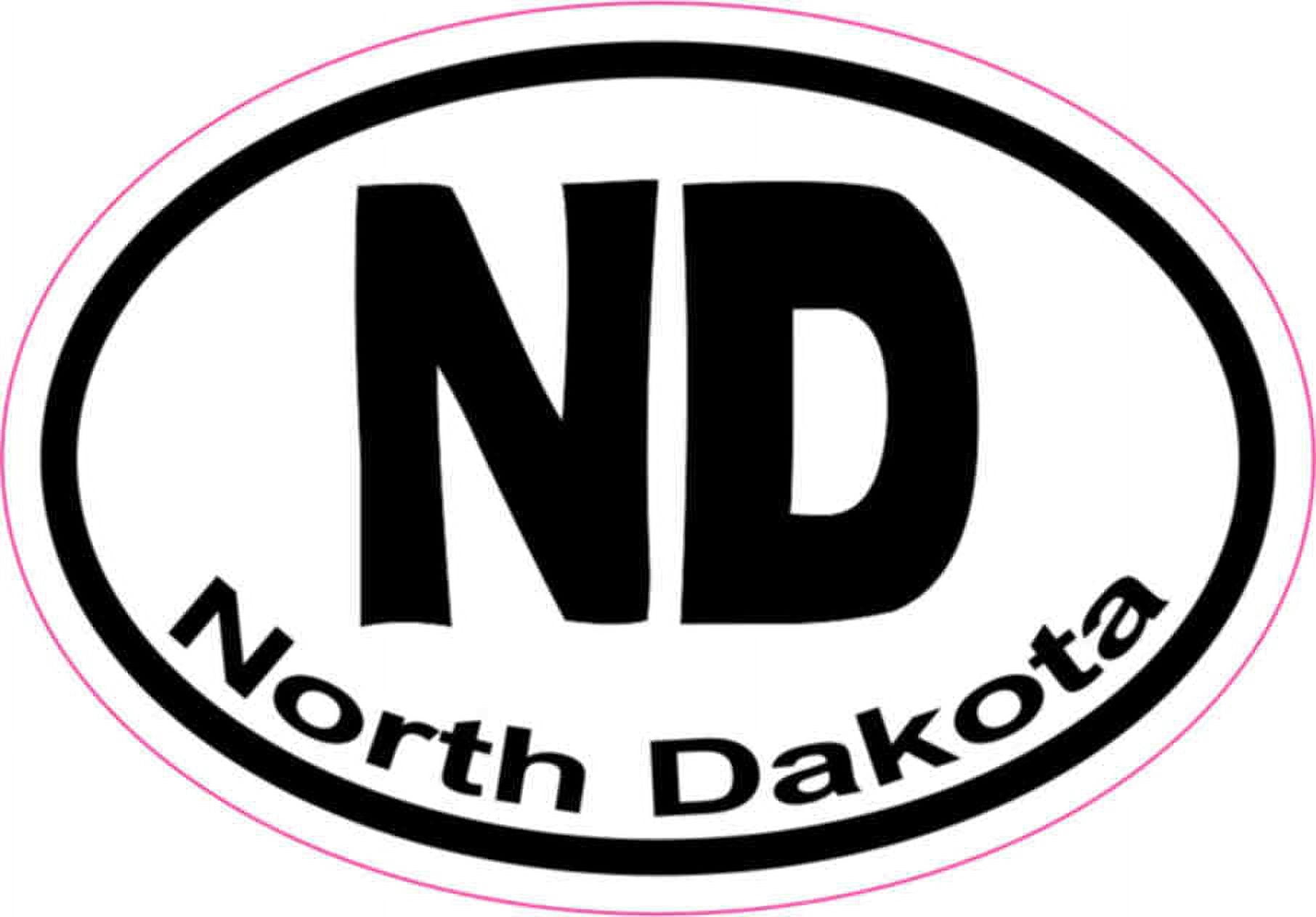 Und Sticker 3in x 2in Oval ND North Dakota Sticker Vinyl Window State Bumper ...