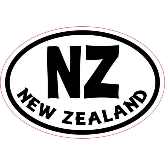 3in x 2in Oval NZ New Zealand Sticker Vinyl Cup Decal Car Bumper Stickers