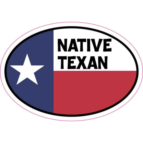 3in x 2in Oval Native Texan Texas Flag Sticker Vinyl State Bumper Stickers