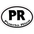 thumbnail image 1 of 3in x 2in Oval PR Puerto Rico Sticker Vinyl Vehicle Window Bumper Stickers, 1 of 1