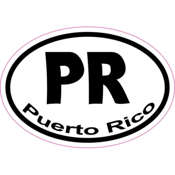 3in x 2in Oval PR Puerto Rico Sticker Vinyl Vehicle Window Bumper Stickers
