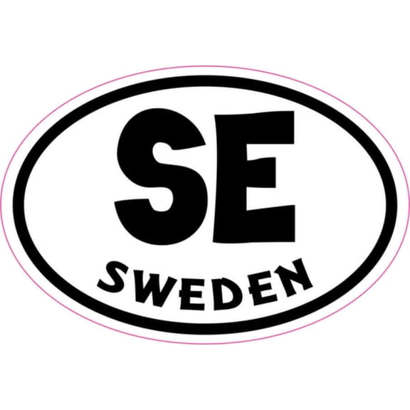 3in x 2in Oval SE Sweden Sticker Vinyl Decal Vehicle Bumper Car Stickers