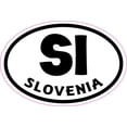 thumbnail image 1 of 3in x 2in Oval SI Slovenia Sticker Vinyl Cup Decal Vehicle Bumper Stickers, 1 of 1
