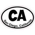 thumbnail image 1 of 3in x 2in Oval San Diego California Sticker Vinyl Cities Bumper Stickers, 1 of 1