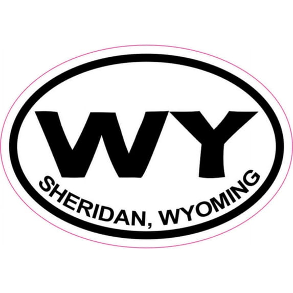 3in x 2in Oval Sheridan Wyoming Sticker Vinyl State City Bumper Stickers