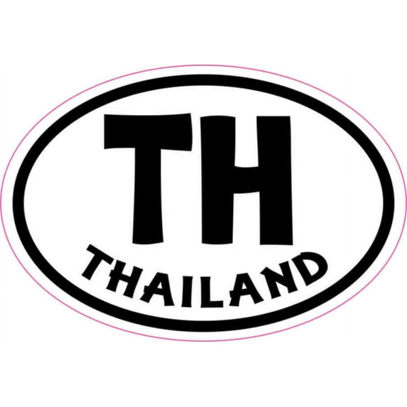 3in x 2in Oval TH Thailand Sticker Vinyl Cup Decal Vehicle Bumper Stickers