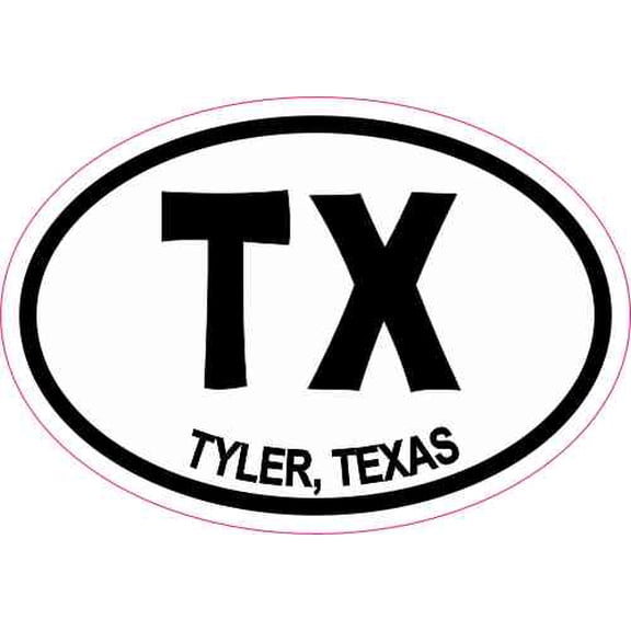 3in x 2in Oval TX Tyler Texas Sticker Vinyl Travel Cup Decal Car Stickers