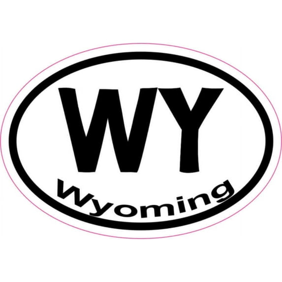 3in x 2in Oval WY Wyoming Sticker Vinyl Car Window State Bumper Stickers