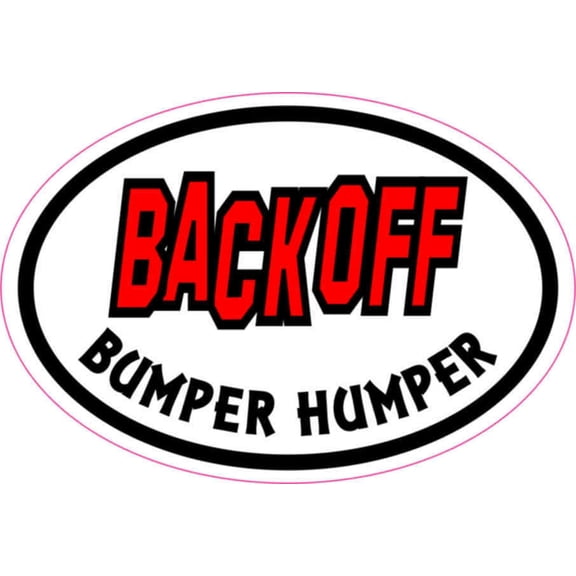 3in x 2in Red Oval Bumper Humper Sticker Vinyl Decal Vehicle Bumper Sticker