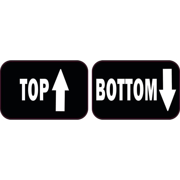 3in x 2in Top Bottom Vinyl Stickers