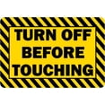 thumbnail image 1 of 3inx2in Turn Off Before Touching Sticker Vinyl Caution Sign Decal Stickers, 1 of 2