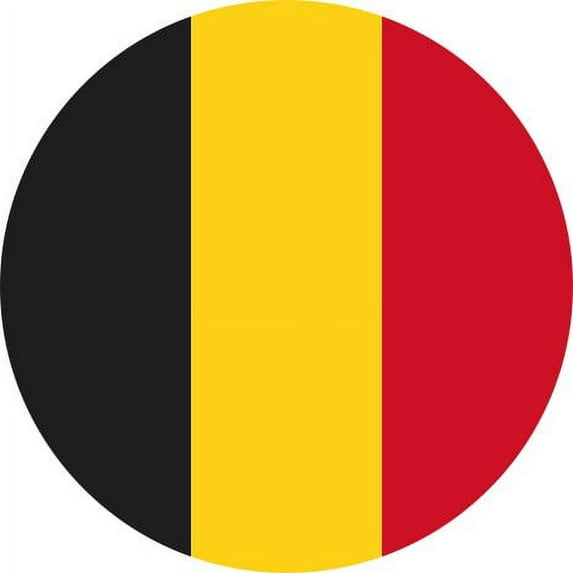 3in x 3in Circle Belgian Flag Sticker
