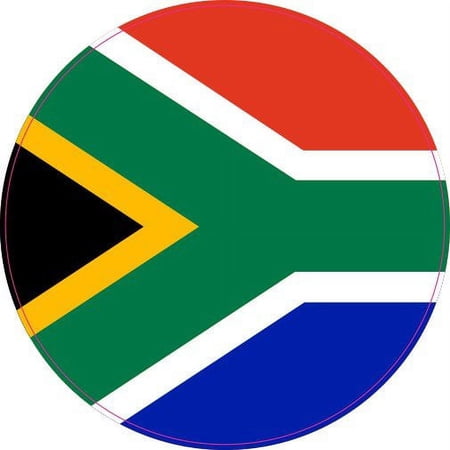 3in x 3in Circle South African Flag Sticker
