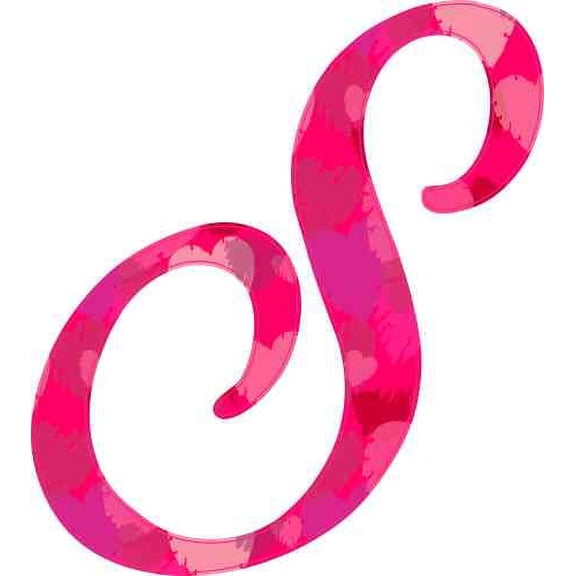 3in x 3in Hearted Cursive S Monogram Sticker Vinyl Car Stickers Cup Decal