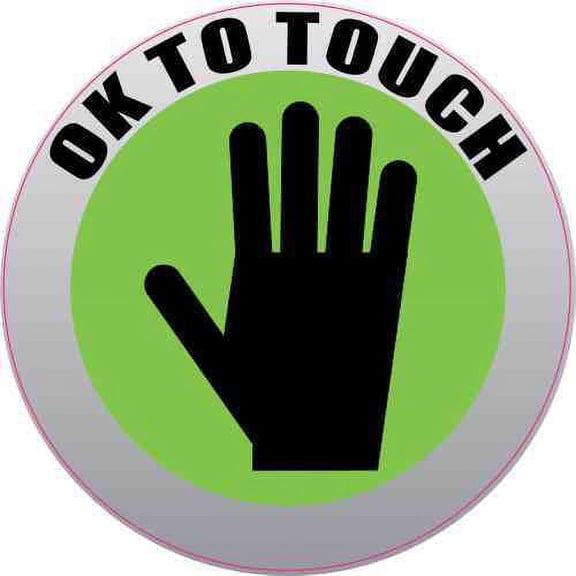 3in x 3in OK to Touch Sticker Vinyl Business Sign Decal Circular Stickers