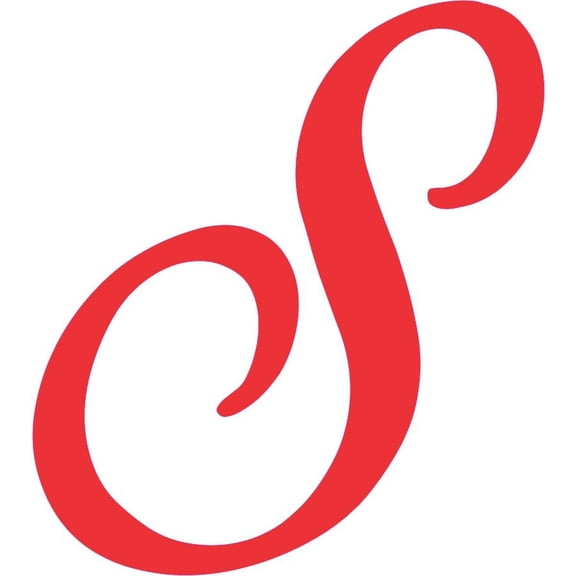 3in x 3in Red Cursive S Monogram Sticker Vinyl Truck Window Stickers Decal