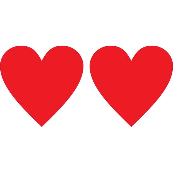 3in x 3in Red Heart Vinyl Stickers