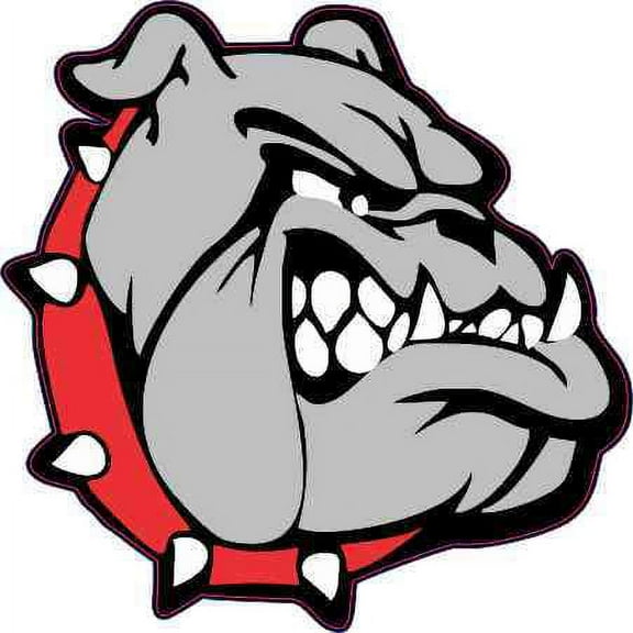 3in x 3in Right Facing Red Collared Bulldog Vinyl Sticker