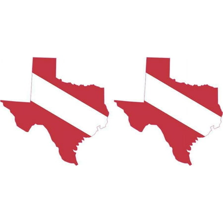 3in x 3in Set of Texas Die Cut Diver Down Flags
