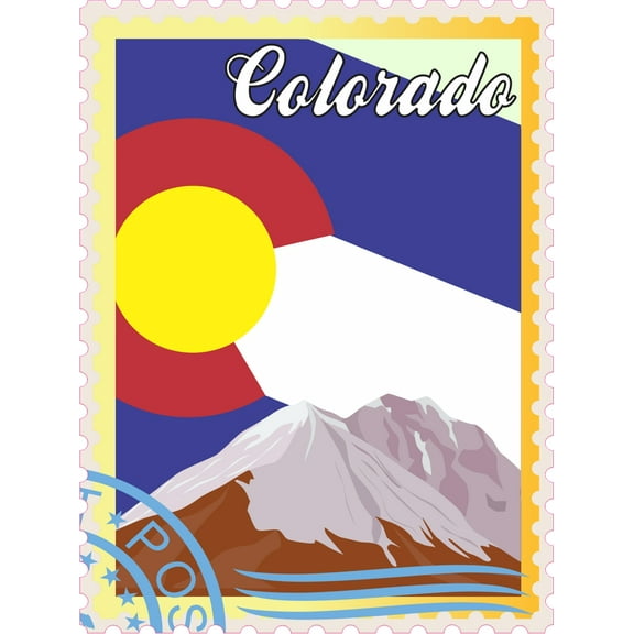 3in x 4in Colorado Stamp Vinyl Sticker