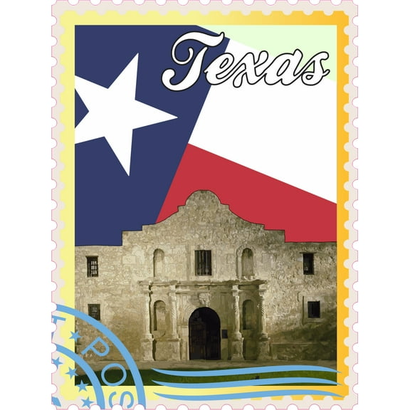 3in x 4in Texas Stamp Vinyl Sticker