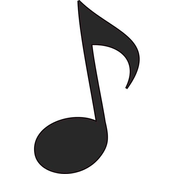 3in x 5in Black Eighth Note Sticker - Walmart.com