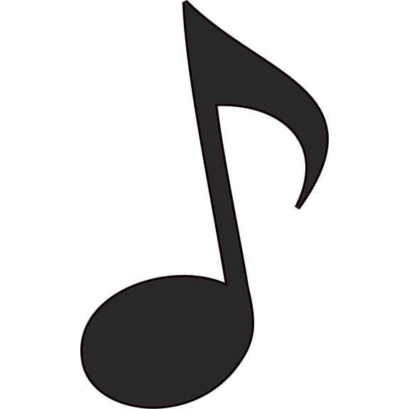 3in x 5in Black Eighth Note Sticker