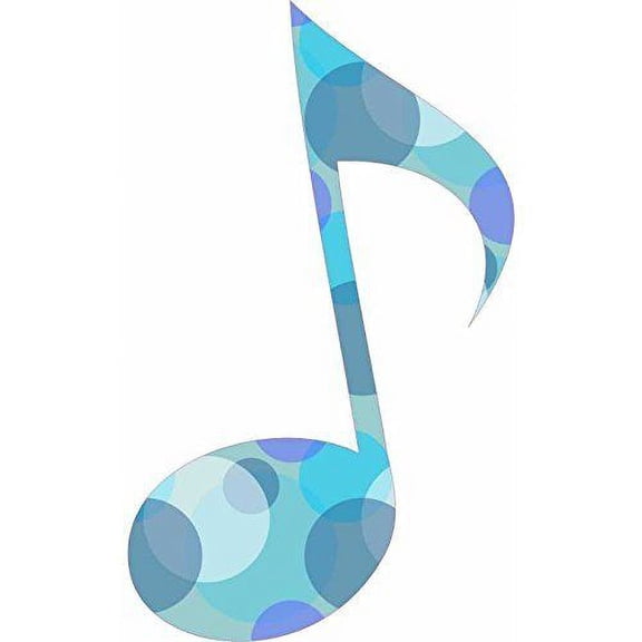 3in x 5in Circle Pattern Eighth Note Sticker