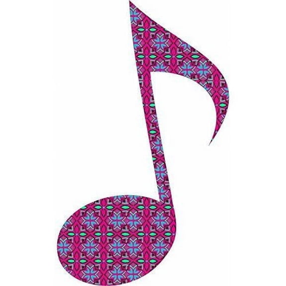 3in x 5in Floral Eighth Note Sticker
